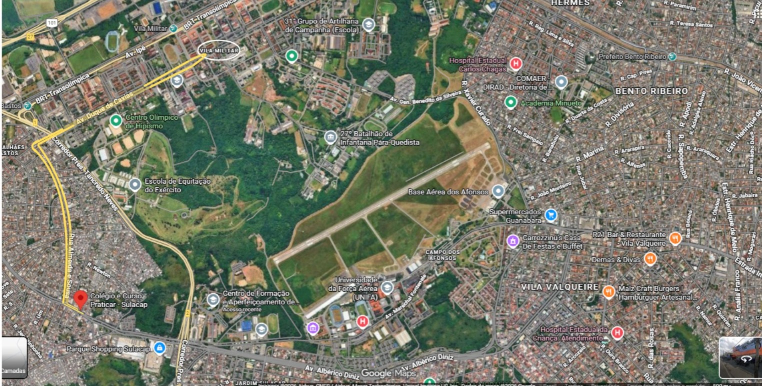 Mapa do percurso do Corridão Praticar Fit